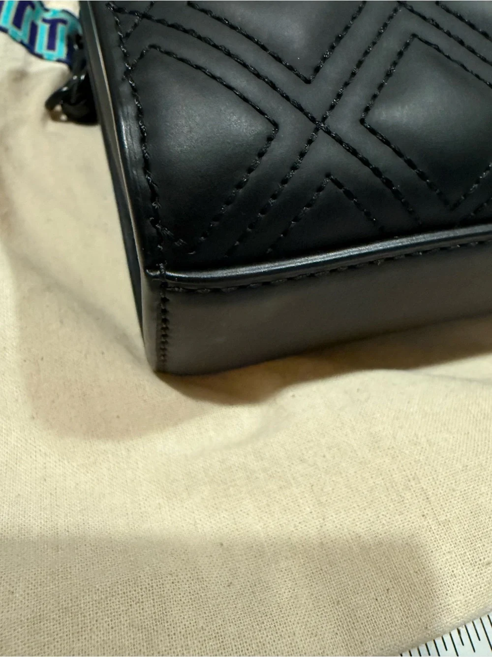 Tory Burch Black Quilted Shoulder Bag with Tassel